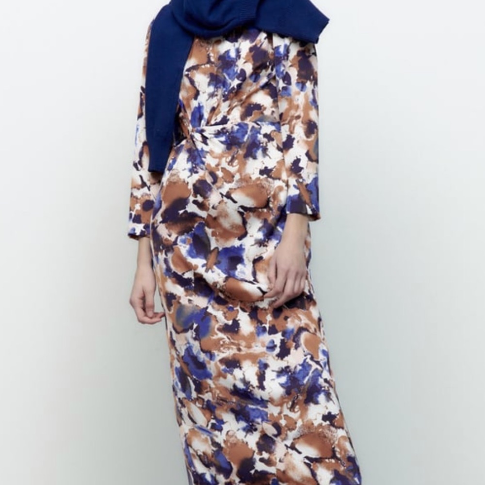 PRINT DRESS WITH KNOT - Picture 3 of 4